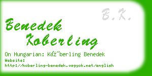 benedek koberling business card